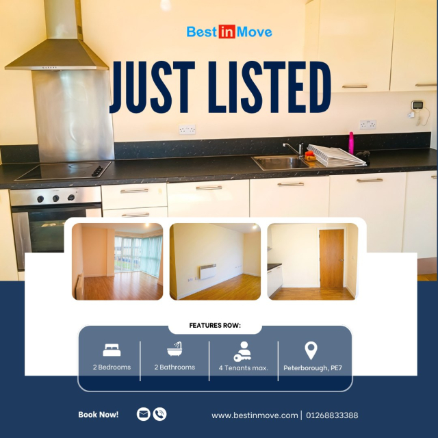 🔑 JUST LISTED! 🔑Fresh to the market — this bright and spacious 2-bed, 2-bath flat in Hampton Vale, Peterborough is ready for viewings! ✨🏡🛏️ 2 Bedrooms
🛁 2 Bathrooms
👥 4 Tenants max
📍 Hampton Vale, Peterborough, PE7💰 £950 pcm
🚪 Unfurnished
📅 Available from 21st August 2026Don't miss out — book your viewing today! 📲📞 01268 833388
📧 connect@bestinmove.com
🌐 www.bestinmove.com#JustListed #HamptonVale #Peterborough #PE7 #PropertyToLet #LettingAgent