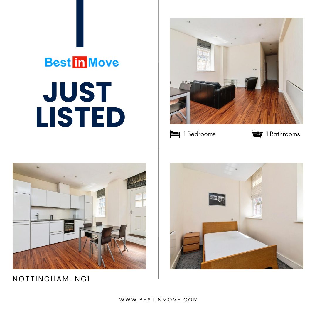 🏠✨ JUST LISTED | 1 Bed Flat To Rent in The Ropewalk, Nottingham NG1
💷 £1,095.00 PCMSearching for the perfect 1 bedroom flat to rent in Nottingham city centre? Look no further — this bright and stylish apartment on The Ropewalk is ready and waiting! 🔑💫🛏️ 1 spacious bedroom
🚿 1 modern bathroom
🍳 Sleek fitted kitchen with wood flooring
🛋️ Fully furnished — move in stress-free
🚗 Parking available
👥 Max 3 tenants📍 Prime NG1 location — moments from Nottingham's best shops, bars & restaurants📅 Available from 07 September 2026
🔥 Viewing HIGHLY recommended — city centre flats like this go fast!👉 Contact us via OpenRent today to book your viewing or find out more.🌐 www.bestinmove.com#NottinghamRentals #NottinghamCityCentre #FlatsToRentNottingham #NG1 #BestInMove