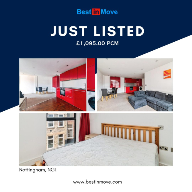 🏠✨ JUST LISTED | 2 Bed Flat To Rent in The Ropewalk, Nottingham NG1
💷 £1,095.00 PCMLooking for flats to rent in Nottingham city centre? This stunning 2 bedroom, 2 bathroom apartment on The Ropewalk ticks every box! 🔑💫🛏️ 2 spacious double bedrooms
🚿 2 modern bathrooms
🍳 Sleek high-gloss fitted kitchen
🛋️ Fully furnished — move in stress-free
🚗 Parking available
👥 Max 4 tenants — perfect for sharers & students
📍 Unbeatable NG1 location, walking distance to bars, restaurants, shops & nightlife📅 Available from 09 September 2026
🔥 Viewing HIGHLY recommended — properties like this in Nottingham city centre don't hang around!👉 Contact us via OpenRent today to book your viewing or find out more.🌐 www.bestinmove.com#NottinghamRentals #NottinghamCityCentre #FlatsToRentNottingham #NG1 #BestInMove