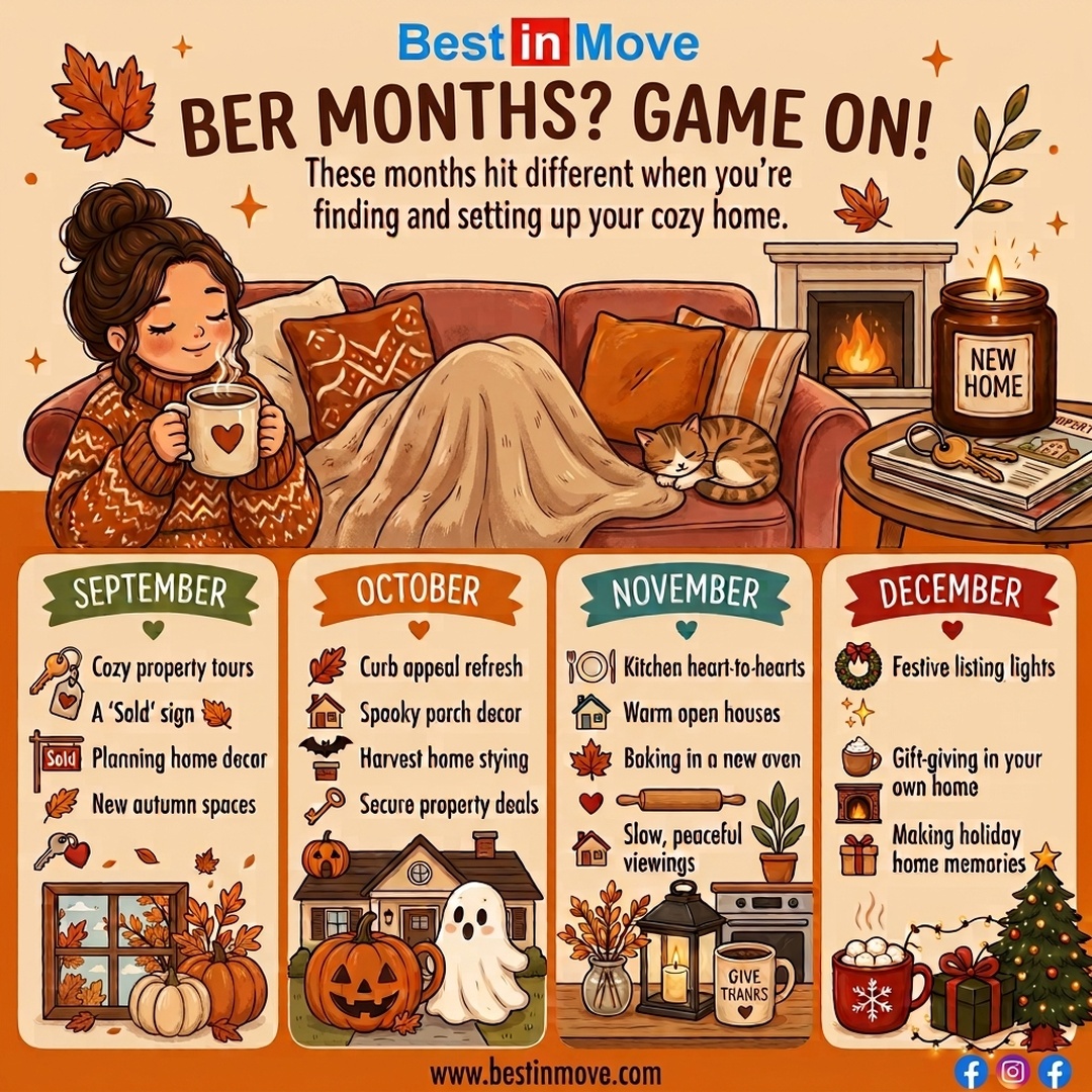 🍂✨ THE "-BER" MONTHS ARE HERE — GAME ON! 🎃🏡There's something about September through December that just hits different when you're finding your dream home and making it cozy. ☕🕯️Here's what the cozy season looks like for us:🍁 SEPTEMBER — Cozy property tours, new "SOLD" signs, and planning that autumn decor
🎃 OCTOBER — Curb appeal refreshes, spooky porch styling, and securing your next property deal
🍂 NOVEMBER — Warm open houses, kitchen heart-to-hearts, and slow, peaceful viewings
🎄 DECEMBER — Festive listing lights, gift-giving in your very own home, and holiday memories in the makingWhether you're renting, buying, or just dreaming of your next move — the "-ber" months are the perfect time to find a place that feels like home. 🔑💛📍 Ready to start your search? We're here to help every step of the way.🌐 www.bestinmove.com#CozyHome #AutumnVibes #HomeSweetHome #BestInMove #PropertySearch