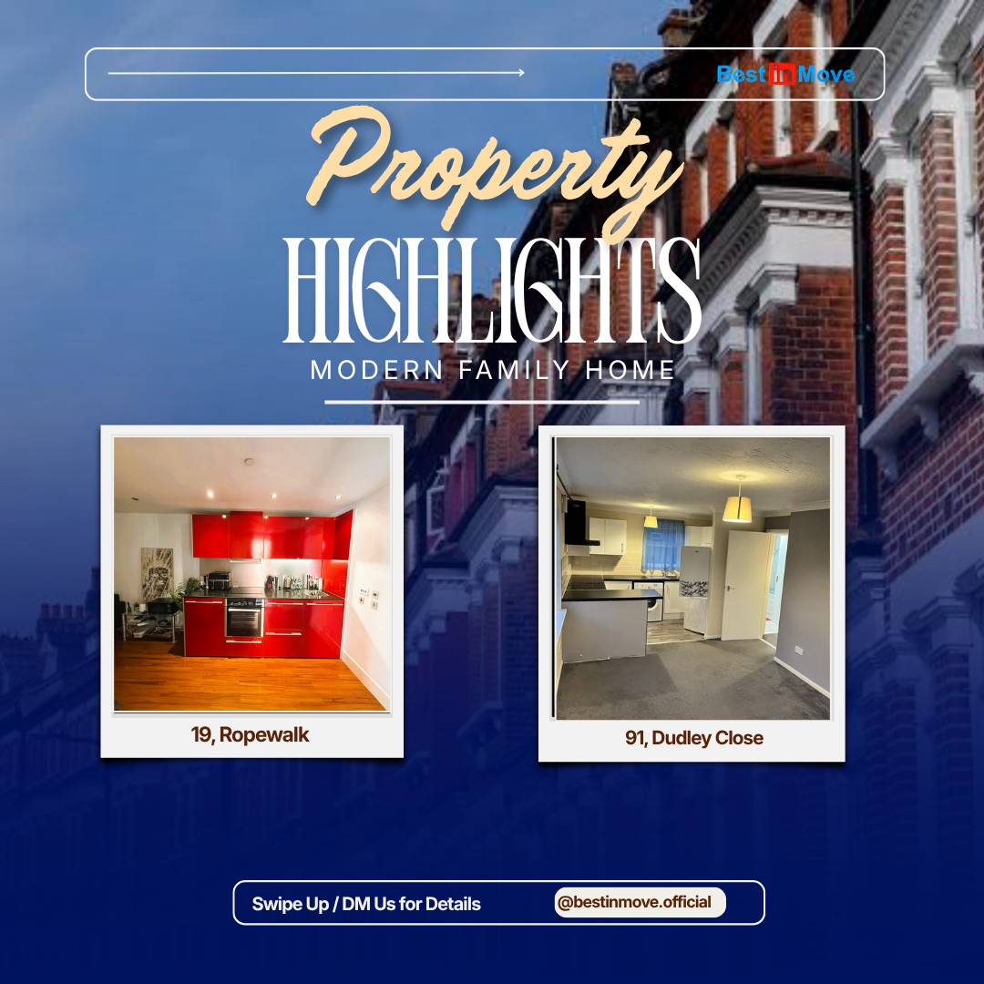 🏡 October Property Highlights ✨Two great options just hit the market this month — take a look! 👇📍 19, Ropewalk, NG1 – Nottingham
🛏 1 Bed | 🛁 1 Bath | 👥 Max 3 tenants
💰 £975/month (£225/week)
✅ Furnished | 🅿️ Parking available
📅 Available from 01 October 2026📍 91, Dudley Close, RM16 – Chafford Hundred, Grays
🛏 2 Bed | 🛁 1 Bath | 👥 Max 3 tenants
💰 £1,425/month (£328.85/week)
🔲 Unfurnished | 🅿️ Parking available
📅 Available from 29 July 2026Both properties are in fantastic locations and viewings are highly recommended — these won't stay on the market for long! 🔑📩 Swipe up or DM us for details
📲 @bestinmove.official#PropertyHighlights #ToLet #Nottingham #Grays #ChaffordHundred #UKLettings #RentalProperty #BestInMove
