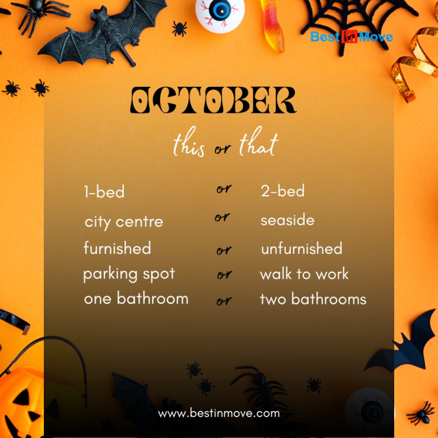 October edition of This or That: Home Edition 🎃🏡Time to find out what kind of renter you really are. Pick one from each pair:🛏️ 1-bed or 2-bed
🌆 City centre or seaside
🛋️ Furnished or unfurnished
🚗 Parking spot or walk to work
🚿 One bathroom or two bathroomsDrop your answers in the comments 👇 We'll go first: seaside, furnished, and two bathrooms, please! 😄Already know what you're looking for? Tap the link in our bio to see our available 1-bed and 2-bed homes, or send us a message and we'll help you find the right fit.#BestInMove #ThisOrThat #OctoberVibes #HalloweenSeason #RentingInTheUK